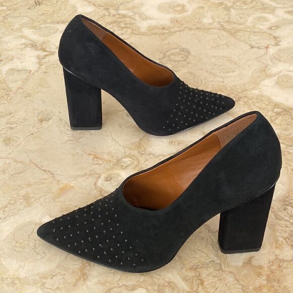 H by Halston Laurel Women's Black Suede Beaded Shoes - Picture 5 of 12